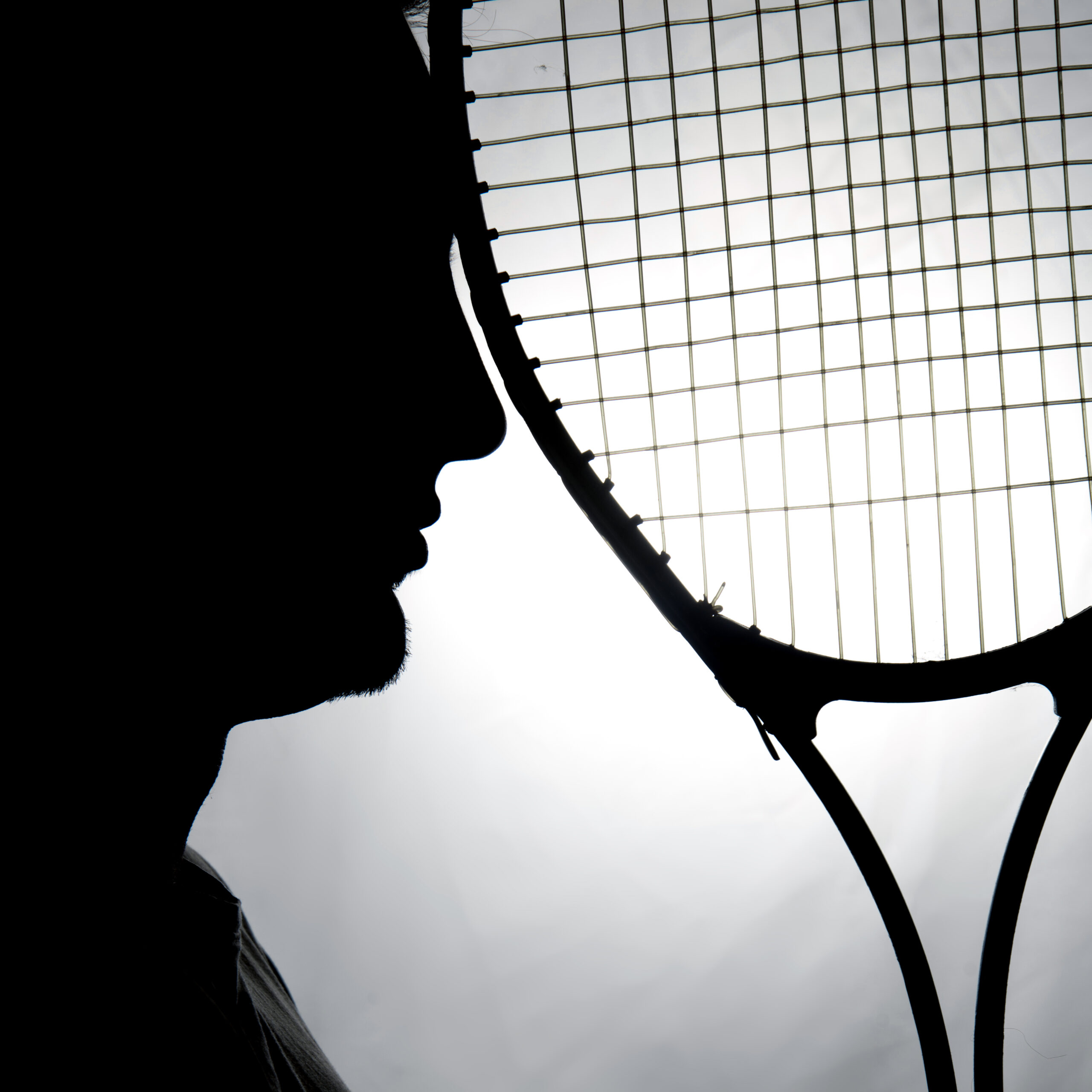 Silhouette tennis player